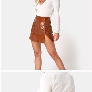 Mini Skirt Croc Brown